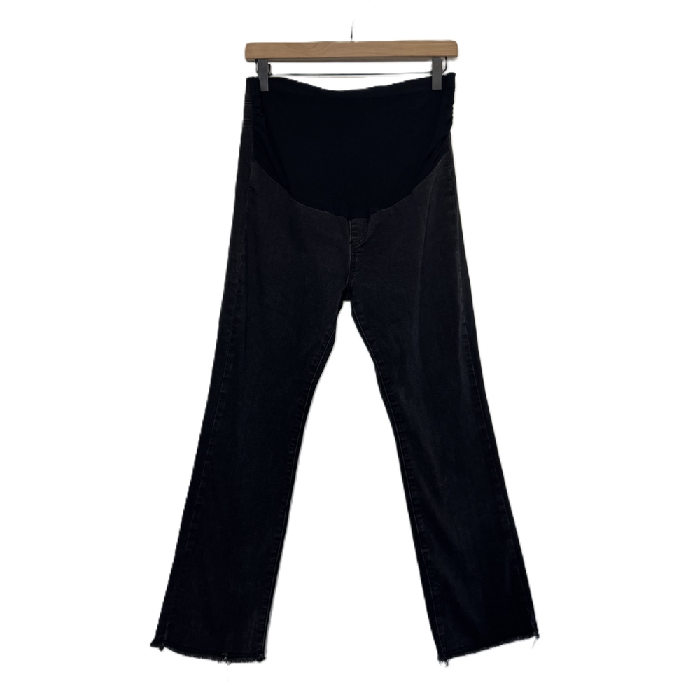 Maternity Black Cropped Ankle Jeans with Over-Belly Panel - Picture 2 of 10
